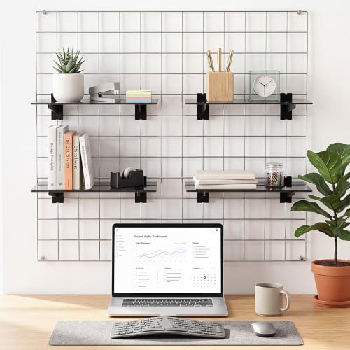 4 Pack Gridwall Acrylic Shelf with Metal Brackets,16 x 8 Inches - Image 5