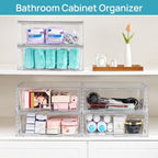 Vtopmart 8 Pack Large Clear Stackable Storage Drawers for Closet, Pantry - Image 4