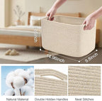 Baskets for Organizing,Storage Baskets,3 Pack Baskets for Shelfves,15"×10"×9" Woven Brown Basket,toy storage bins,bins for organization - Image 4