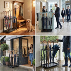 Folding Umbrella Storage Stand Rack Holder Organizer Free Standing Industrial Umbrella Rack for Entryway Home Commercial Office Hotel Entry Hallway Patio Décor with Removable Drip Tray - Image 2