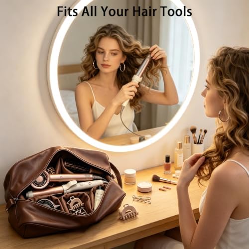 Hair Tools Travel Bag 5-Piece Set, Dark Brown - Image 6