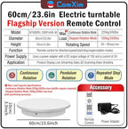 23.6In Remote Large Motorized electric turntable Rotating platform Photography Turntable Motorized lazy susan Base giratoria para for Photography,3D Scanner,Heavy duty display(Load Range:220~500lbs) - Image 2
