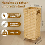 Rattan Umbrella Holder Basket Stand for Entryway - Image 5