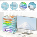 Cawukege 9 Tier Paper Organizer with Handle, Large Capacity Desk Organizer Mesh File Folder Letter Paper Tray Desktop Document Sorter for Classroom, School, and Office Accessories Organization- Blue - Image 4