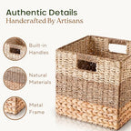CHI AN HOME 12x12 Baskets for Cube Storage, Wicker Cube Storage Bins Set 4 - Image 4