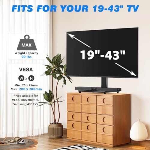 Rfiver Universal Swivel Tabletop TV Stand for Flat Screens 23-43 Inch - Image 2