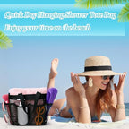 8 Packs Large Mesh Shower Caddy with 8 Pocket and Handle, Black - Image 5