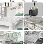 Runnatal 2-Tier Dish Drying Rack with Drainboard for Kitchen Counter - Image 5