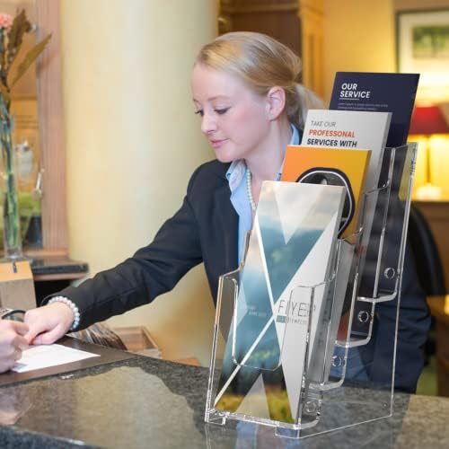 MaxGear 4 Tier Acrylic Brochure Display Holder, 4 Inch Wide, 6 Pack - Image 6