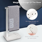 NearMoon Hand Towel Holder with Balanced Marble Base, 304 Stainless Steel Stand Towel Ring L Shape Hand Towel Rack Free-Standing Towel Bar for Bathroom Kitchen Countertop (Single Rod, Chrome) - Image 4