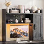 Dorm Desk Hutch, 37.4" Desktop Shelf with 6 Shelves & Power Outlet - Image 7