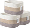ECDYQXVU 15x10x9 Inch Woven Cotton Rope Storage Basket, 3 Pack by ECDYQXVU