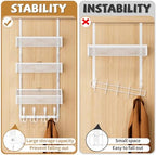 Kaiferty Over The Door Hooks Organizer, Coat Rack Over The Door Storage Hanger Towel Rack, Back of Door Storage Organizer for Bathroom,Bedroom,Kitchen,Office (White, 4-Tier) - Image 2