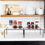 Medium (13.1 x 10.2 Inch) Cabinet Storage Shelf Rack , Kitchen Shelves，Kitchen Counter and Cabinet Shelf, Storage Rack Organizer for Kitchen, Fridge, Cabinet, Bathroom Cupboard& Pantry (4, Black) - Image 2
