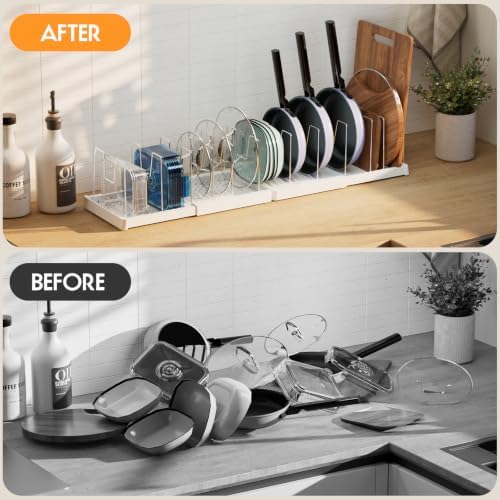 seasky Expandable pots pans and lid organizer for Cabinet & Counter(1 Pack) - Image 6