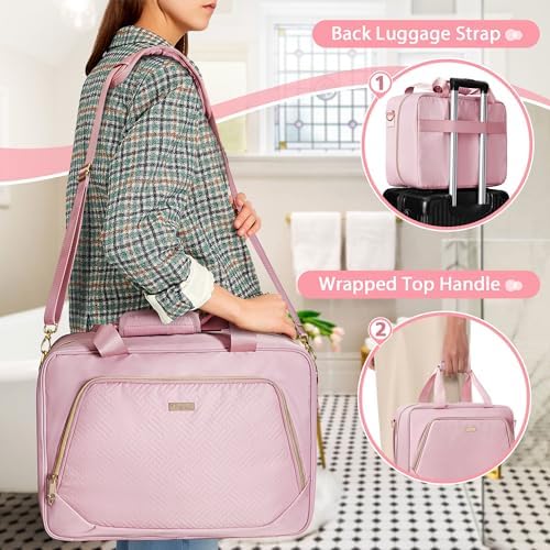 Extra Large Toiletry Bag for Women, Travel Makeup Organizer, Black - Image 5