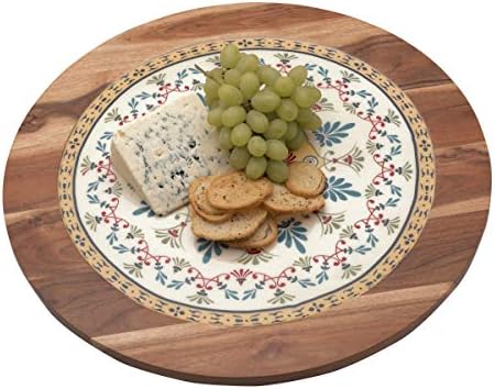 Gourmet Basics by Mikasa Vella Round Lazy Susan Platter, 18-Inch - Image 3