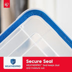 IRIS USA 3-Pack 16 Qt Storage Bins with Gasket Lids, Clear/Blue - Image 4