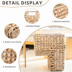 YAHUAN Stair Basket with Handles, Woven Water Hyacinth Stair Baskets for Carpeted Stairs, Natural Woven Water Hyacinth Seagrass Staircase Storage Organizer for Home (Water Hyacinth B) - Image 3