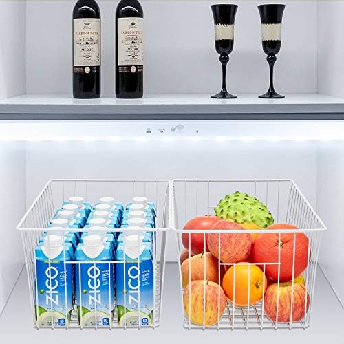 16inch Upright Freezer Organizer Baskets for 13-14,16-21 cu.ft Standup Freezer, Settle freezer chaos and reduce food waste effectively, Durable, Fully Use Space, Improve Air Circulate, White, 6pcs - Image 6