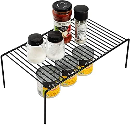 Kitchen Cabinet Shelf Organizer Set of 5, Large (15.7 x 9.4 inch) Metal Wire Pantry Storage Shelves, Dish Plate Racks for Cabinets, Freezer, Counter, Cupboard Organizers and Storage, Black - Image 7