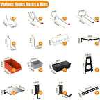 TORACK 109 PCS Pegboard Wall Organizer 48x24 in, Garage Metal Pegboard - Image 6