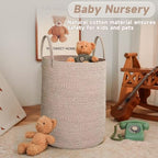 JMvicyroam 80L Cotton Rope Laundry Basket Hamper, Oatmeal - Image 2