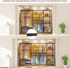 Golpart Heavy Duty Clothing Rack with Adjustable Shelves Clothes Wardrobe - Image 2