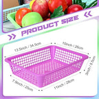 16 Pack Paper Basket, Purple, Blue, Pink, Green, 14 x 10 x 3 Inch, Classic - Image 2