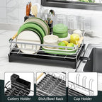 Epicano Dish Drying Rack for Kitchen Counter,Large Capacity,Silver - Image 3