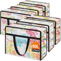 6 Packs 60L Clear Under Bed Storage Containers, Large Clothes Storage Bags by Unknown