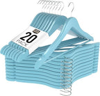 Utopia Home Premium Wooden Hangers 20 Pack - Durable & Slim Coat Hanger - Suit Hangers with 360-Degree Rotatable Hook - Wood Hangers with Shoulder Grooves (Light Blue Color) by UTOPIAHOME