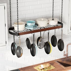 CHOEZON 47'' Hanging Pot Rack, Ceiling Pan Hanger, Pot Holder for Kitchen - Image 6