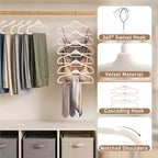 Velvet Hangers 30 Pack, Ivory Non Slip Hangers with 360° Swivel Hook - Image 7