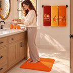 Remagr 8 Pcs Orange Bathroom Decor Set Fall Pumpkin Shower Accessories - Image 5