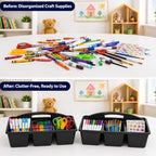 6 Pack Classroom Caddy with Handle, 6 Compartment (Black) - Image 4
