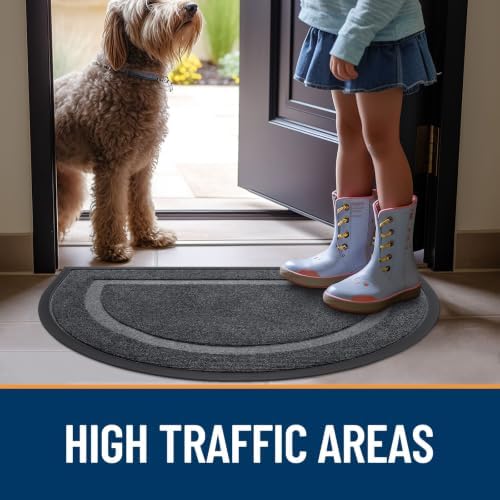 OLANLY Half Circle Front Door Mat Outside 59x34 All-Season Rubber Doormat - Image 7