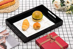 Glossy Black Sturdy Acrylic Serving Tray with Handles - 10x15 Inch, Coffee, Appetizer, Breakfast Tray - Butler, Kitchen to Vanity Table, Decorative - Image 5