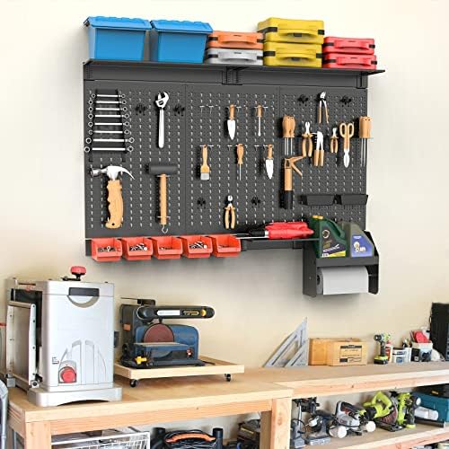 TORACK Metal Pegboard Wall Organizer 24x48 in, Tool Storage Pegboard, Black - Image 2