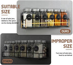 VITEVER Magnetic Spice Rack, 4 Pack, 24 Square Glass Jars with Lids, Quick-Find Pre-Printed Labels, Funnel, Space Saver, Refrigerator and Microwave Oven Organizer - Image 3