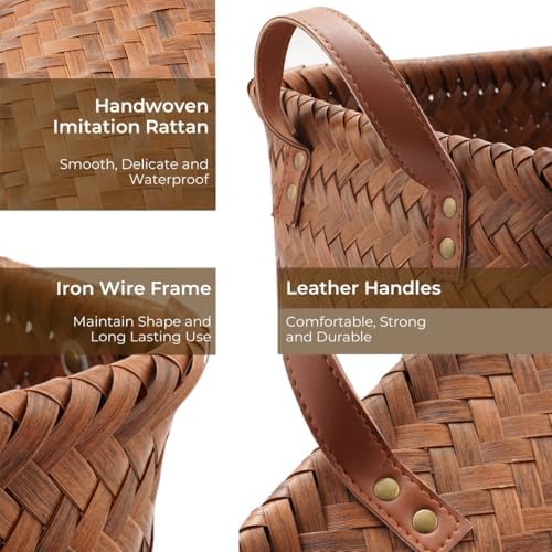 GIB Wicker Woven Storage Baskets for Organizing Blankets Laundry Shelves - Image 4