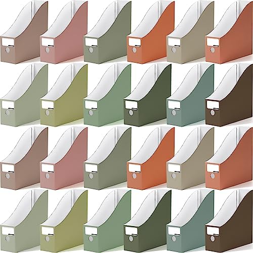 Colarr 24 Pcs Cardboard Magazine File Holder Book Bins, Fresh Color by Colarr