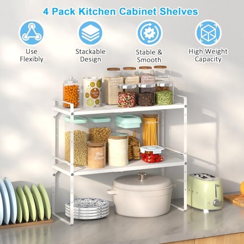 15.5 to 25.5 Inch Kitchen Cabinet Shelf Organizers，Kitchen Shelf Organizer - Image 3