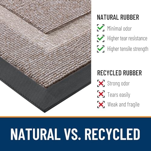 OLANLY Half Circle Front Door Mat Outside 33x21 All-Season Rubber Doormat - Image 3