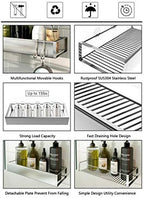 Bathroom Adhesive Shower Caddy Basket Shelf with Hooks, No Drilling Removable Bathroom Shelf Organizer,Stainless Steel Rustproof Shower Rack for Shampoo Storage, Sponge Holder-Silver - Image 5