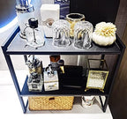 2 Tier Expandable Shelf 7.9"D Adjustable Countertop Riser Metal Black - Image 2