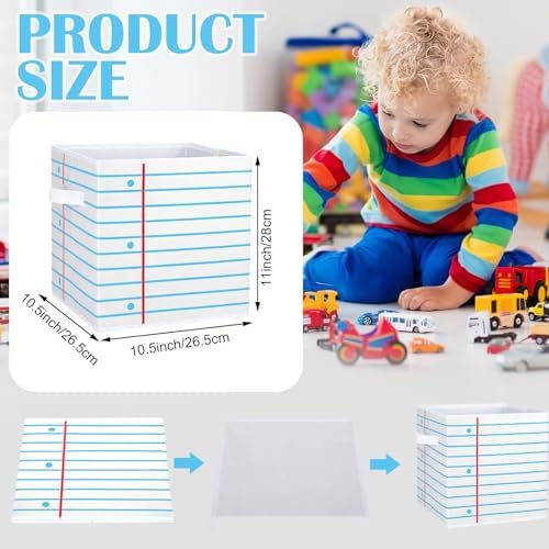 RattanView 6 Pcs 11in Crayon Storage Bins Fabric Cubby Classroom - Image 2