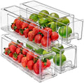 Sorbus Clear Storage Drawers for Refrigerator with Handles (Small, 4 Pack) by Sorbus