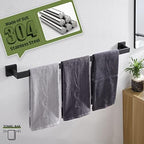 KOKOSIRI 32-Inch Single Towel Bar, Bathroom Kitchen Towel Holder, Wall Mounted SUS304 Stainless Steel Towel Rack, Matte Black, B4003BK-L32 - Image 5