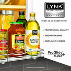 LYNK PROFESSIONAL® Pull Out Spice Organization for Cabinets - 12-3/8 inch Wide – Spice Rack for Inside Cabinets, Slide Out Spice Rack Organizer for cabinet – Pull Out Spice Rack, Sliding 1 Tier Chrome - Image 2